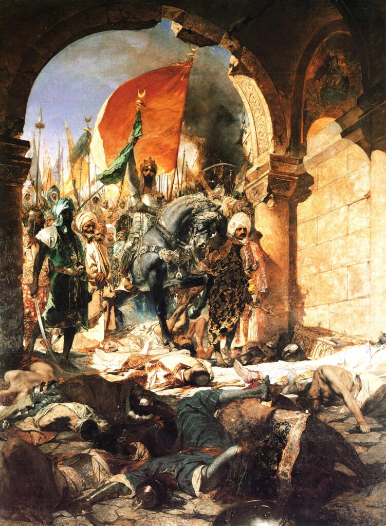 The last Emperor, Constantine XI Palaiologos, dies defending Constantinople.